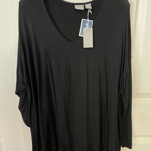 Kenar 3x black 3/4 sleeve top, casual, new, unworn, with tags
